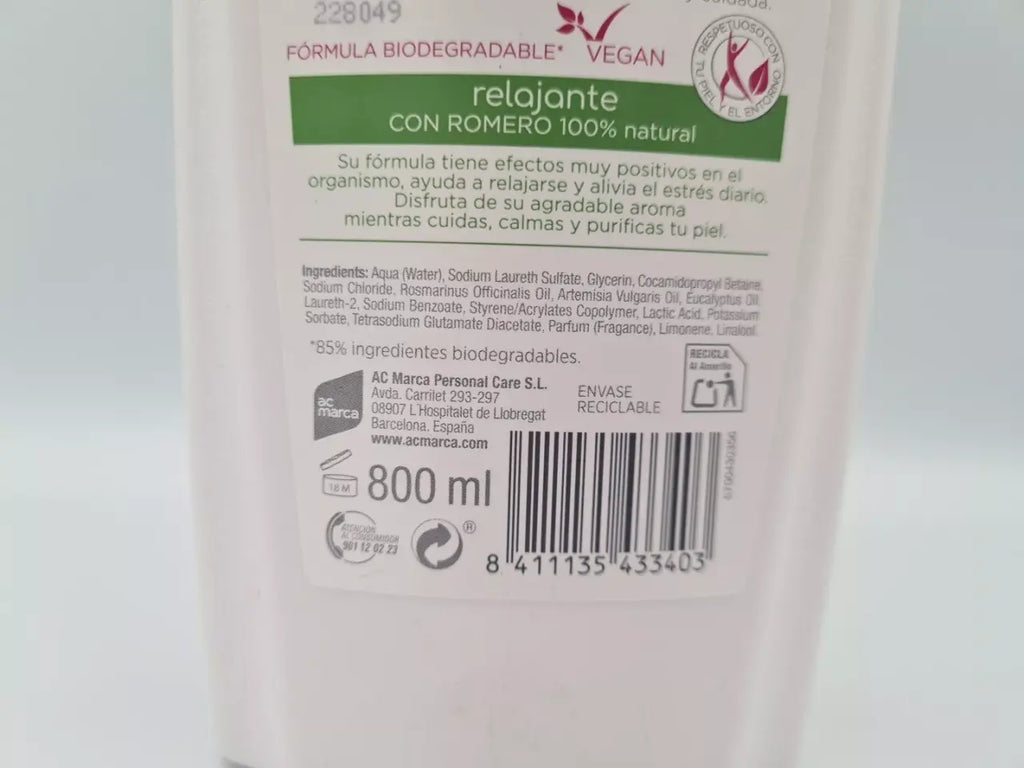 🌙 Gel de Baño y Ducha Relajante 800ml – Calma, Suavidad y Bienestar en Cada Gota