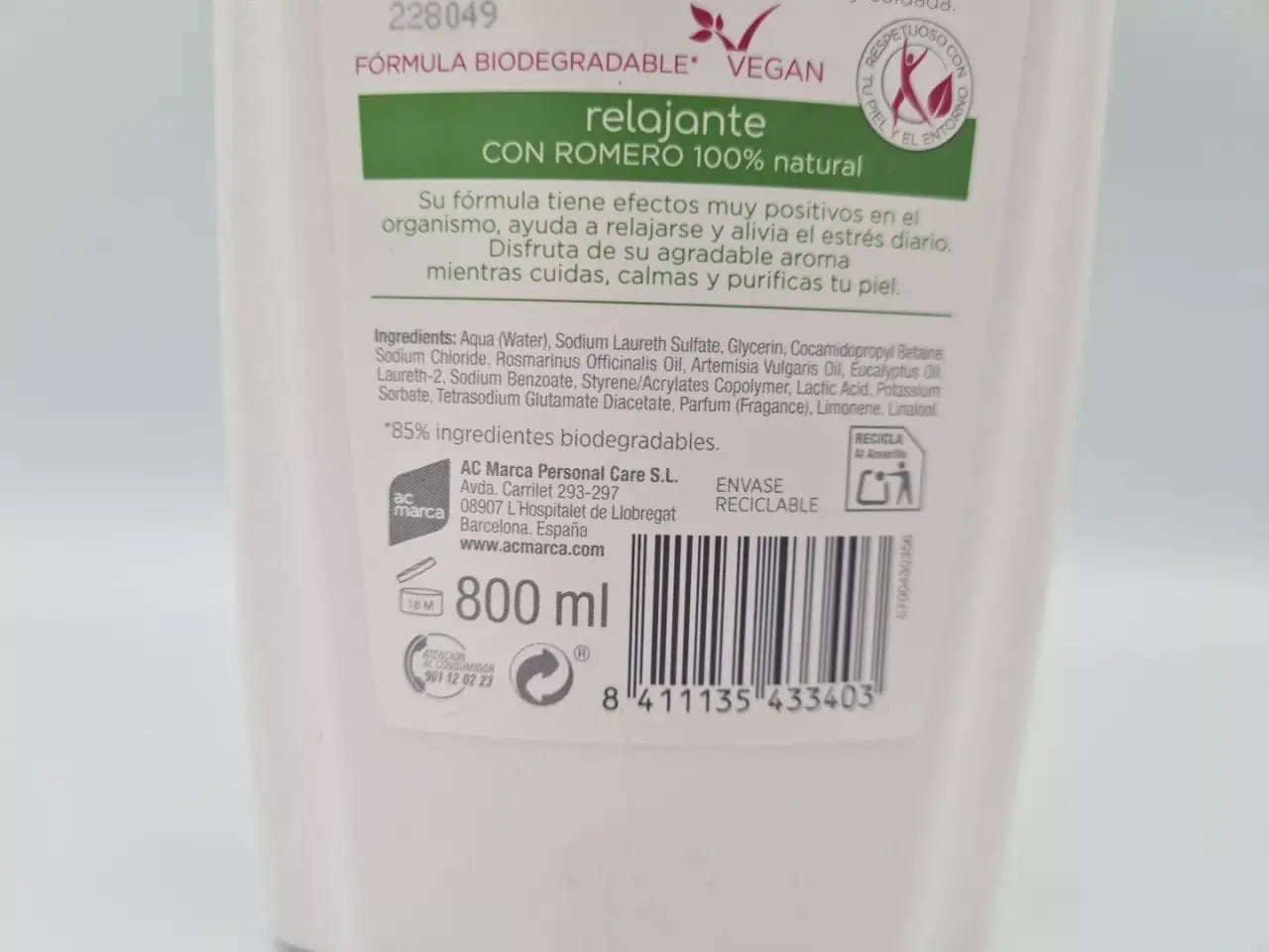 🌙 Gel de Baño y Ducha Relajante 800ml – Calma, Suavidad y Bienestar en Cada Gota