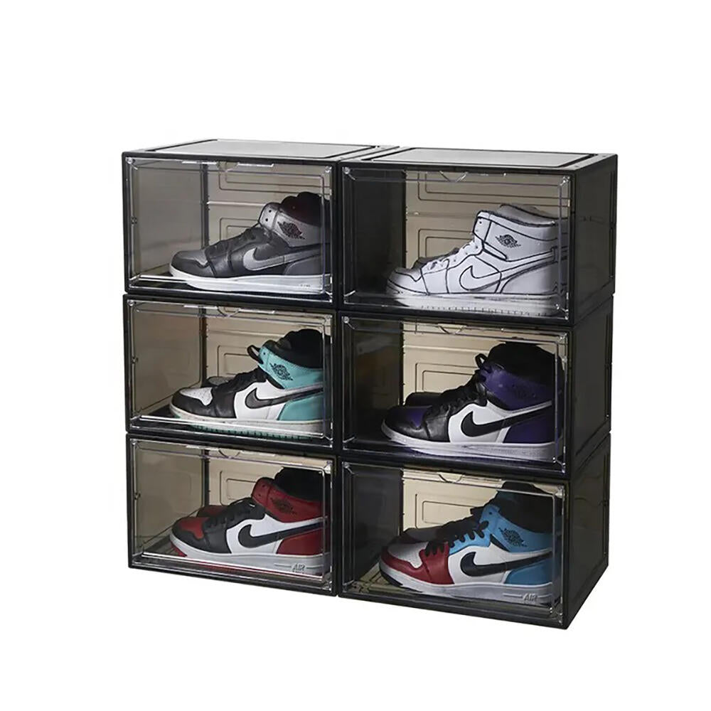 Cajas para sneakers  4 unidades, plegable, para tallas de hasta 46 MAGNÉTICO TRASLUCIDO