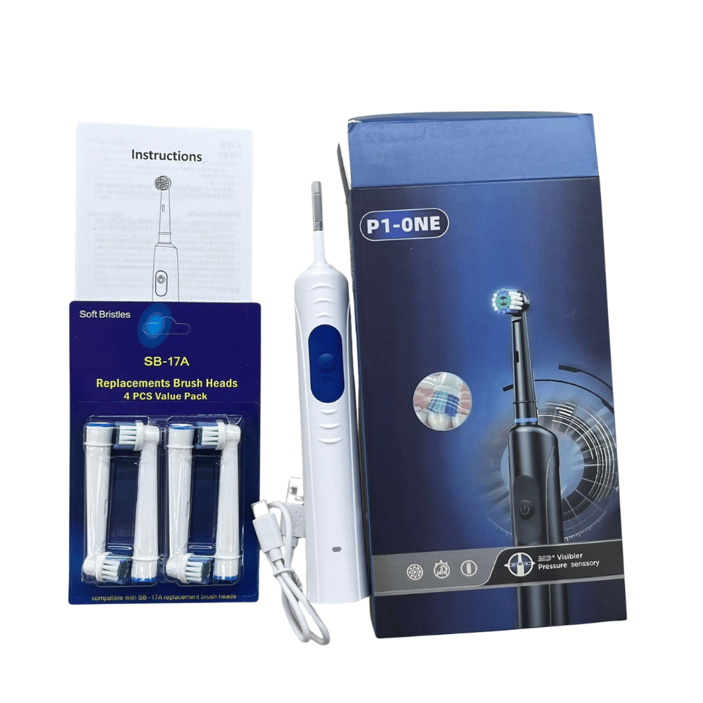 Cepillo de Dientes Eléctrico con 4 Cabezales de Recambio – Higiene Bucal Avanzada