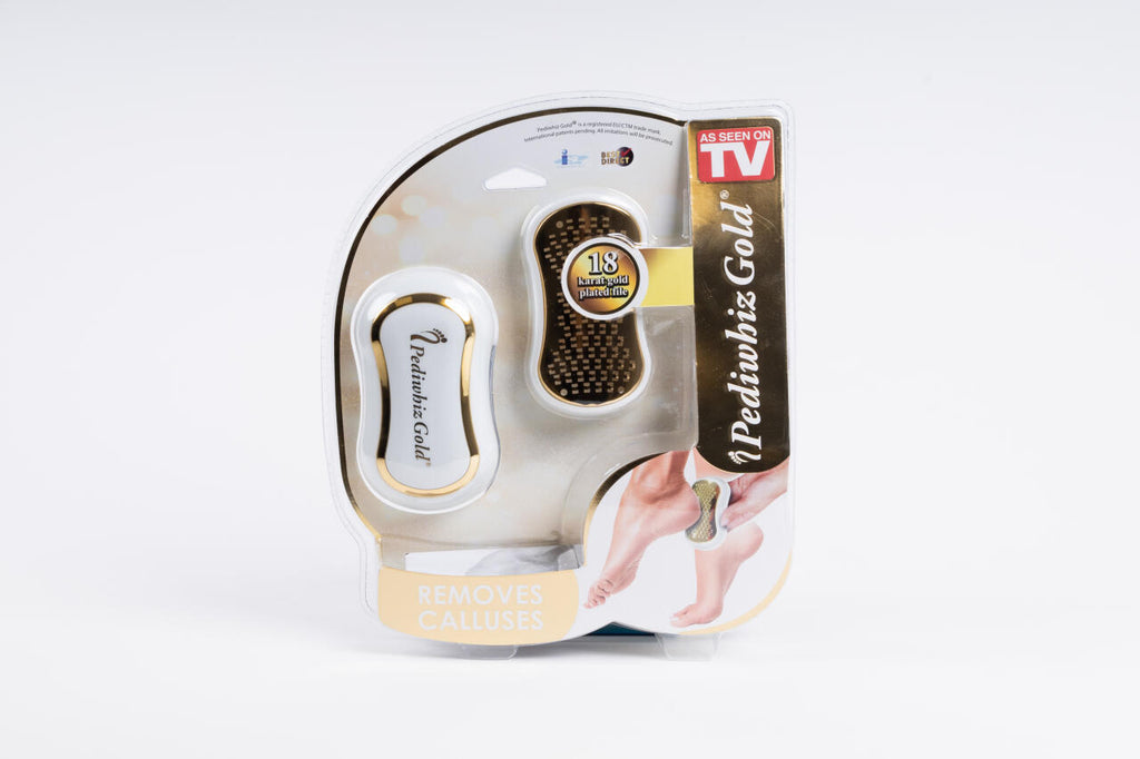 Lima profesional para pies con baño de oro de 18K