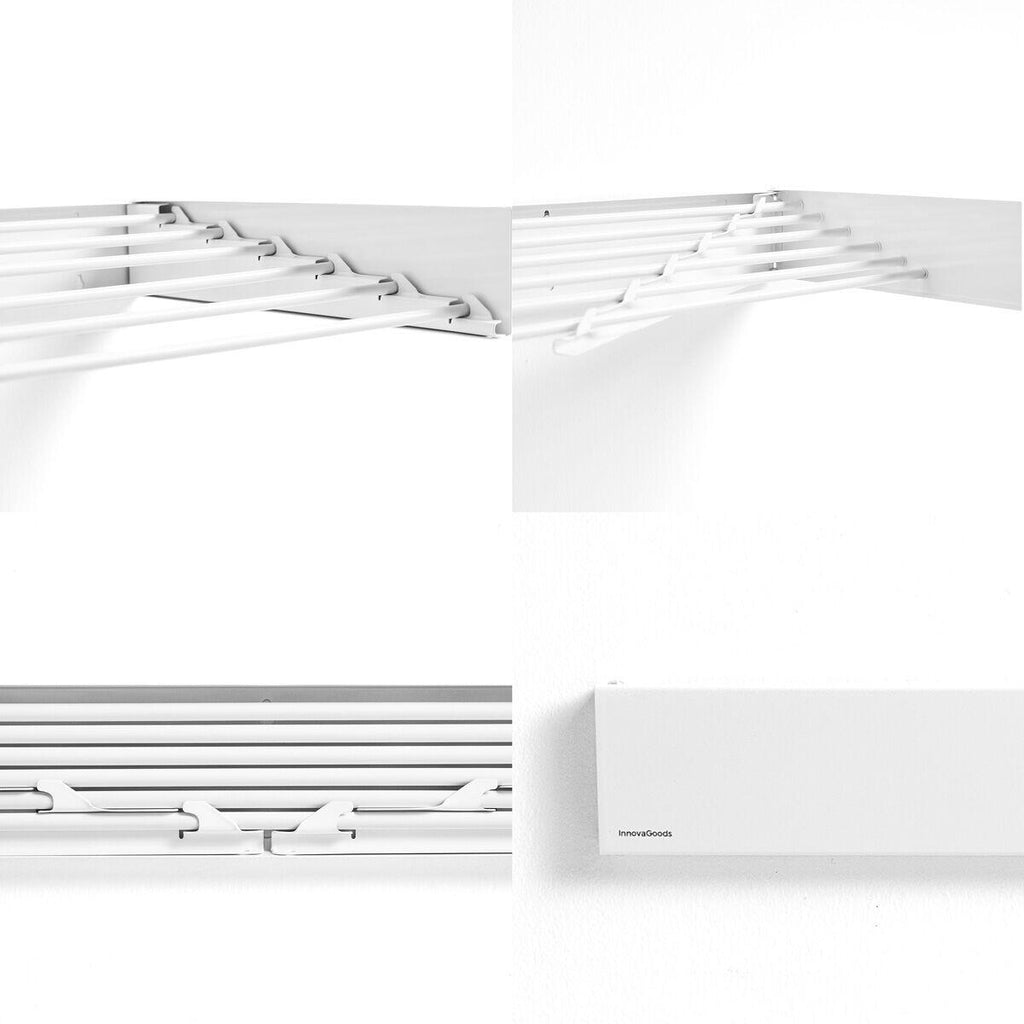 Tendedero de Pared Plegable Extensible Retráctil Dryva 100 InnovaGoods